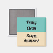 Grappige Pretty Clean Awfully Dirty vaatwasser Magneet (Voorkant / Achterkant)