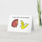 Grappige Prickly Hedgehog Glowworm Cartoon Kaart (Voorkant)