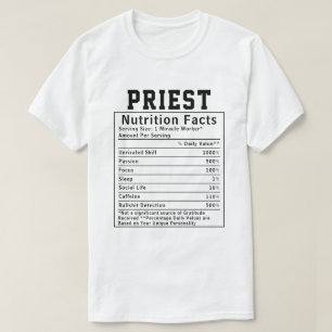 Grappige Priester Voedingsfeiten Religieus Leider T-shirt