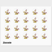 Grappige Prijs Kip Met Gouden Trofee Ronde Sticker (Vel)