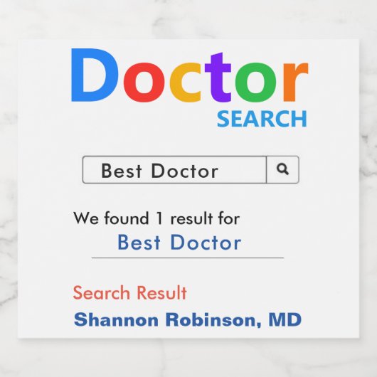 Grappige prijs voor beste dokter bier etiket (Enkel label)