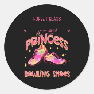 Grappige Prinses Bowling Schoenen Bowlers Ronde Sticker
