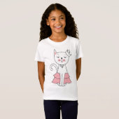 Grappige Prinses Kat Meisjes T-shirt (Voorkant volledig)