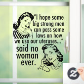 Grappige pro-choice feministische politieke Cartoo Raamsticker (Huis)