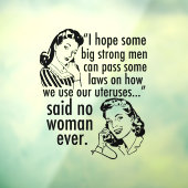 Grappige pro-choice feministische politieke Cartoo Raamsticker (Vel 3)