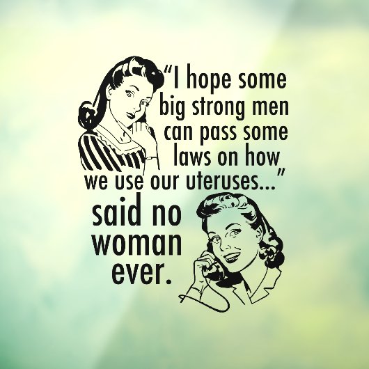 Grappige pro-choice feministische politieke Cartoo Raamsticker (Vel 3)