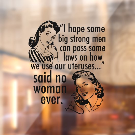 Grappige pro-choice feministische politieke Cartoo Raamsticker (Vel 2)