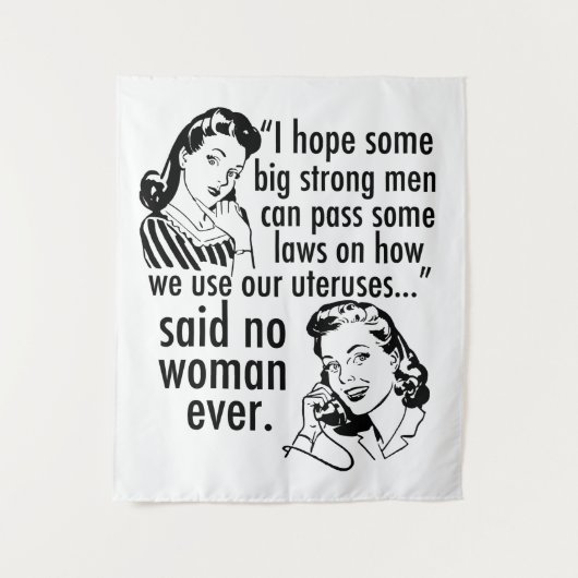 Grappige pro-choice feministische politieke Cartoo Wandkleed (Voorkant)