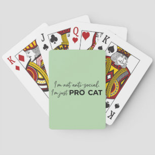 Grappige Pro Kat Anti-Sociaal Introvert  Pokerkaarten