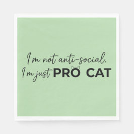 Grappige Pro Kat Anti-Sociale Introvert Servet