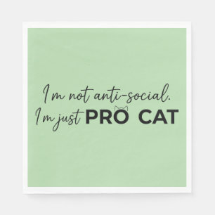 Grappige Pro Kat Anti-Sociale Introvert Servet
