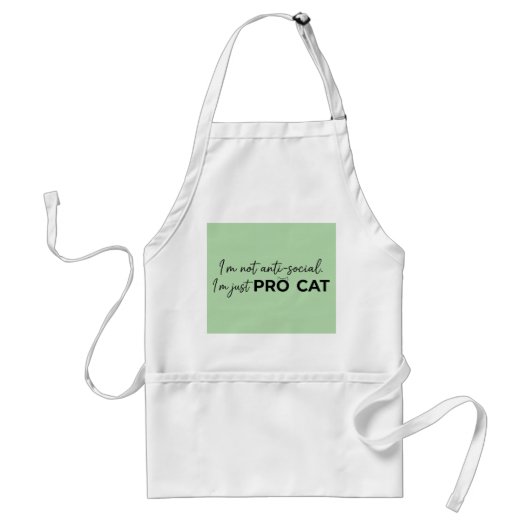 Grappige Pro Kat Anti-Sociale Introvert Standaard Schort (Voorkant)