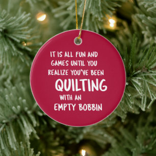 Grappige Problemen met Quilten Quote Quilter Kerst Keramisch Ornament