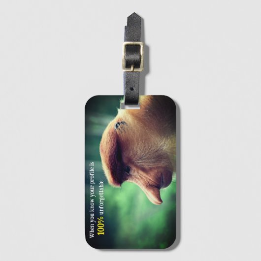 Grappige proboscis aap bagagelabel (Voorkant (verticaal))