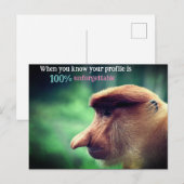 Grappige proboscis aap feestdagenkaart (Voorkant / Achterkant)