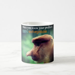 Grappige proboscis aap koffiemok
