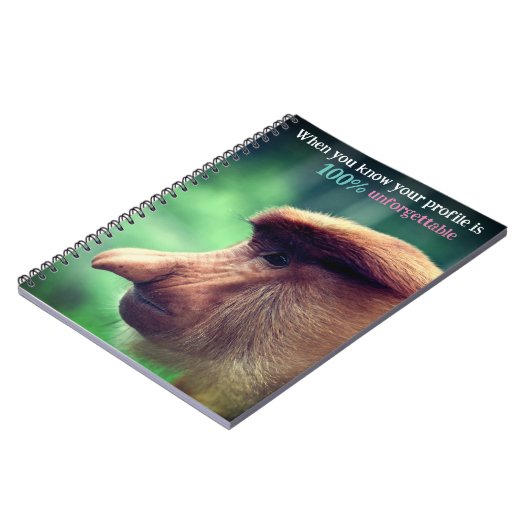 Grappige proboscis aap notitieboek (Linkerzijde)