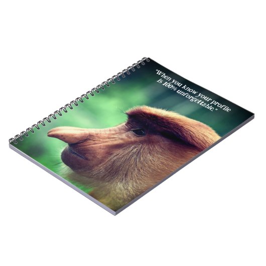 Grappige proboscis aap notitieboek (Linkerzijde)