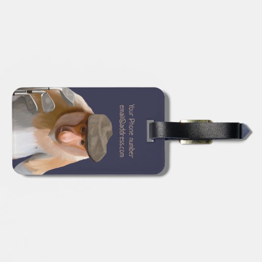 Grappige Proboscis Monkey Golf Liefhebbers Bagagelabel (Achterkant horizontaal)