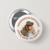 Grappige Proboscis Monkey Golf Liefhebbers Ronde Button 5,7 Cm (Voorkant /achterkant)