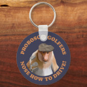 Grappige Proboscis Monkey Golf Liefhebbers Sleutelhanger (Voorkant)