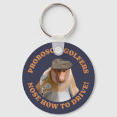 Grappige Proboscis Monkey Golf Liefhebbers Sleutelhanger (Achterkant)
