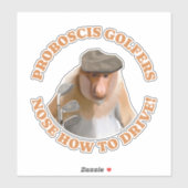 Grappige Proboscis Monkey Golf Liefhebbers Sticker (Vel)