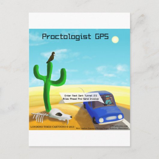 Grappige Proctologie Briefkaart (Voorkant)