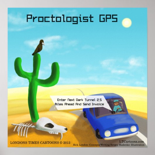 Grappige Proctologie GPS Poster (Voorkant)