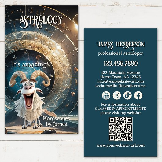 Grappige professionele astroloog visitekaartje