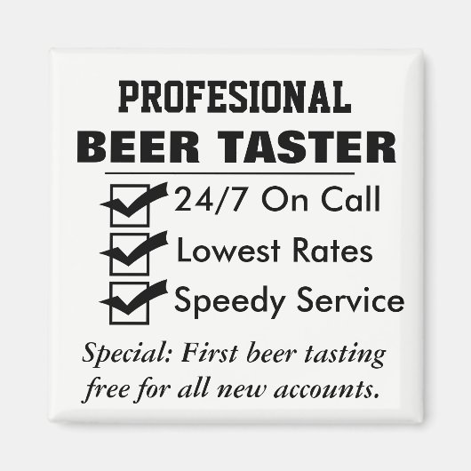 Grappige professionele bierproever magneet (Voorkant)