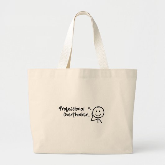 Grappige professionele overdenker boodschappentas grote tote bag (Voorkant)