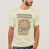 Grappige Professionele Overdenker Hersen Cartoon T-shirt (Voorkant)