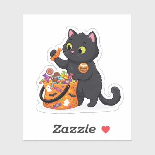Grappige professionele snoepinspecteur Halloween k Sticker (Vel)