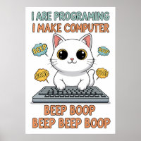 Grappige programmeer kat meme - "Ik ben aan het pr