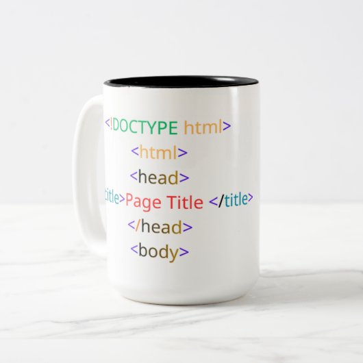 Grappige programmeer koffiekop tweekleurige koffiemok (Voorkant links)