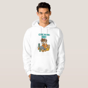 Grappige programmeur Cartoon met "Code Mode: ON" Hoodie