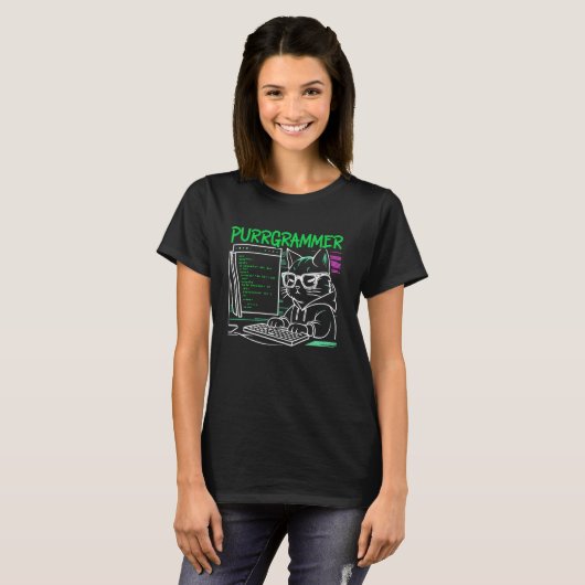 Grappige programmeur Coder Computer Programming Ca T-shirt (Voorkant volledig)