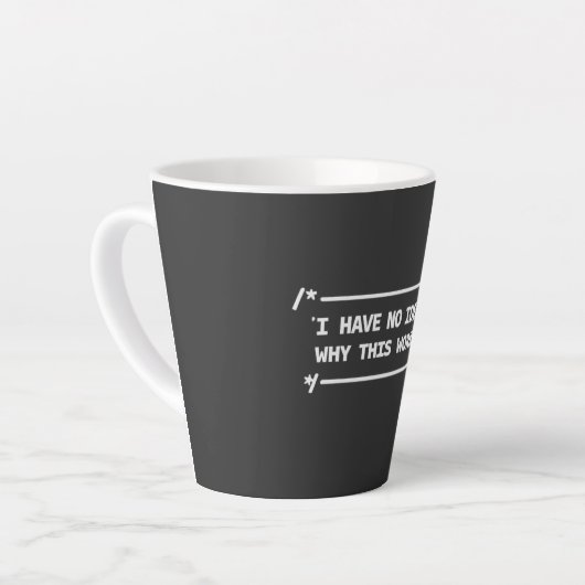 Grappige programmeur debugging humor latte mok (Linkerhoek)