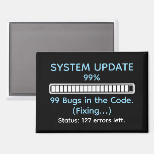 Grappige programmeur die codeert magneet