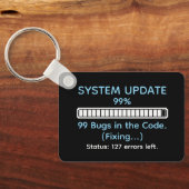 Grappige programmeur die codeert sleutelhanger (Achterkant)