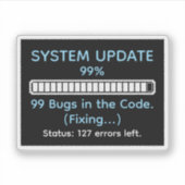 Grappige programmeur die codeert sticker (Voorkant)