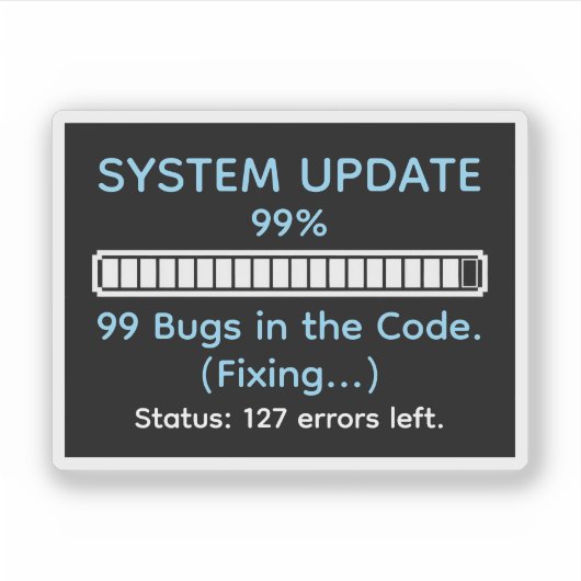 Grappige programmeur die codeert sticker (Voorkant)