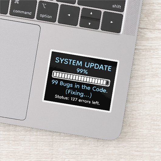 Grappige programmeur die codeert sticker (Detail)