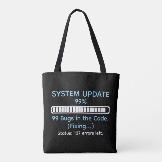Grappige programmeur die codeert tote bag (Achterkant)