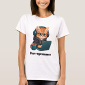 Grappige programmeur kat met Purr-ogrammer grap T-shirt (Voorkant)