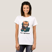 Grappige programmeur kat met Purr-ogrammer grap T-shirt (Voorkant volledig)