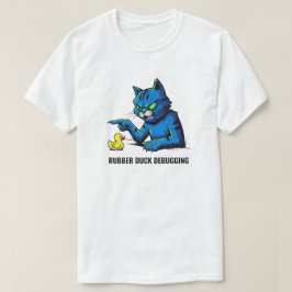 Grappige programmeur kat rubber eend debugging kun t-shirt