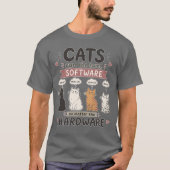 Grappige programmeur kattenliefhebber codeerhumor t-shirt (Voorkant)