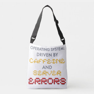Grappige programmeur koffie- en serverfouten crossbody tas